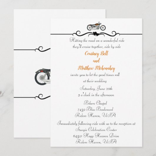 Motorfiets- en hartenweddenschappen kaart (Voorkant / Achterkant)