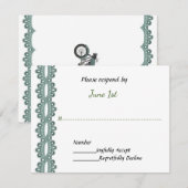 Motorfiets en kant Elegant Wedding RSVP Kaartje (Voorkant / Achterkant)
