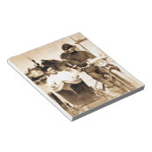  motorfiets en oude leerschool notitieblok (Schuin)