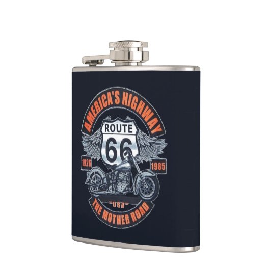 Motorfiets en Route 66 Heupfles (Links)