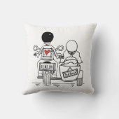 Motorfiets- en sidecar Wedding Gift Throw Cushion Kussen (Achterkant)
