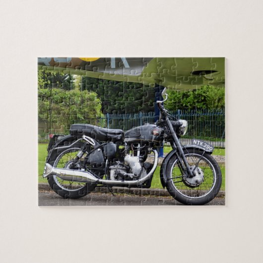 Motorfiets en spitvuur legpuzzel (Horizontaal)