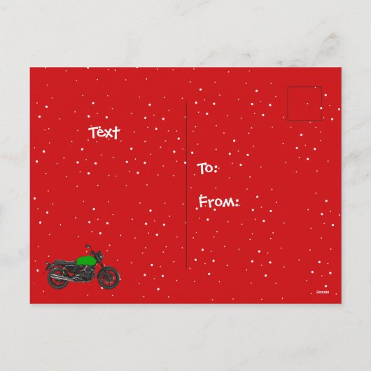 Motorfiets Feestdagenkaart (Achterkant)