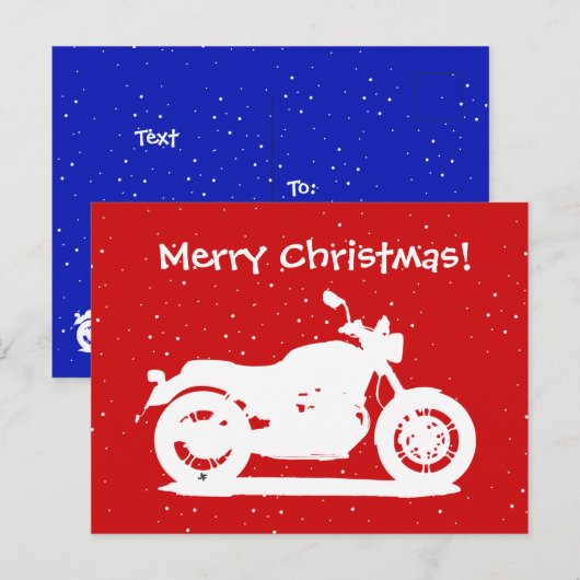 Motorfiets Feestdagenkaart (Voorkant / Achterkant)