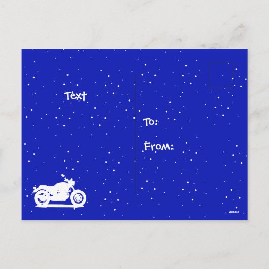 Motorfiets Feestdagenkaart (Achterkant)
