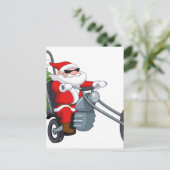motorfiets fietser de Kerstman Feestdagenkaart (Staand voorkant)