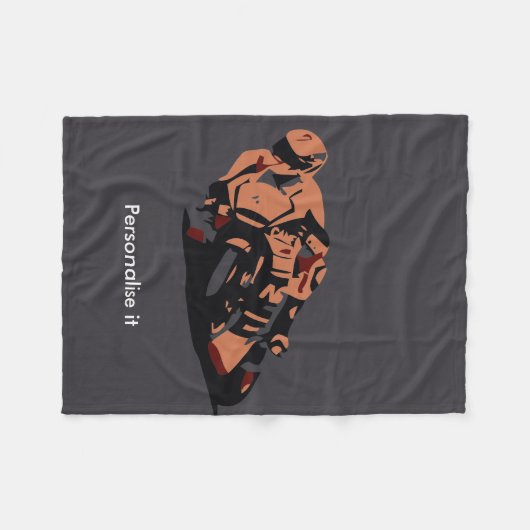 Motorfiets Fleece Deken (Voorkant (Horizontaal))