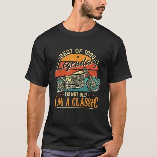  motorfiets geboren in 1960 Classic Motorcycle Bir T-shirt (Voorkant)