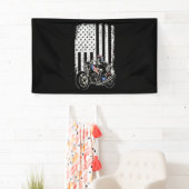 motorfiets - gedetailleerd met Amerikaanse vlag Spandoek (Insitu)