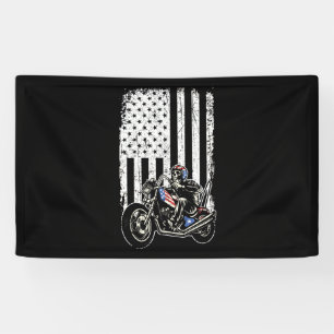 motorfiets - gedetailleerd met Amerikaanse vlag Spandoek