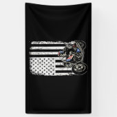 motorfiets - gedetailleerd met Amerikaanse vlag Spandoek (Verticaal)