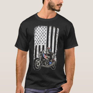  motorfiets, gedetailleerd met Amerikaanse vlag T-shirt