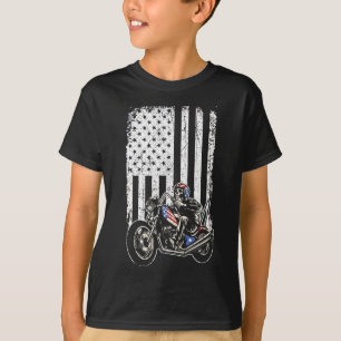  motorfiets - gedetailleerd met Amerikaanse vlag T-shirt