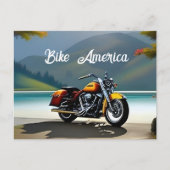 Motorfiets geparkeerd in de buurt van Lake Briefkaart (Voorkant)
