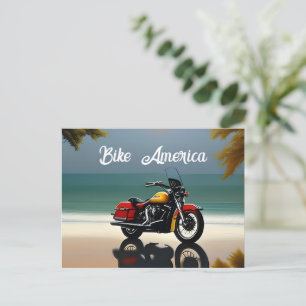 Motorfiets geparkeerd in de buurt van Ocean Briefkaart