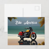 Motorfiets geparkeerd in de buurt van Ocean Briefkaart (Voorkant / Achterkant)