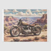  motorfiets geparkeerd in de Grand Canyon #1 Tissuepapier (Voorkant)