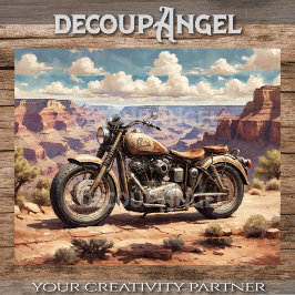  motorfiets geparkeerd in de Grand Canyon #1 Tissuepapier