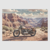  motorfiets geparkeerd in de Grand Canyon #2 Tissuepapier (Voorkant)