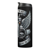 Motorfiets Gevleugeld Embleem Quote Thermosbeker (Geroteerd rechts)