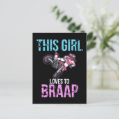 Motorfiets Girls Dirt Bike Women Motocross Braap Briefkaart (Staand voorkant)