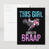 Motorfiets Girls Dirt Bike Women Motocross Braap Briefkaart (Voorkant / Achterkant)