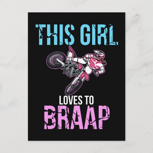 Motorfiets Girls Dirt Bike Women Motocross Braap Briefkaart (Voorkant)