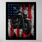 Motorfiets Graphic Mannen Biker Amerikaanse Vlag Poster (Voorkant)