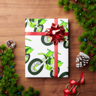 Motorfiets Groen Inpakpapier Dirt bike 🚲