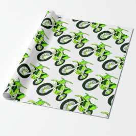 Motorfiets groen inpakpapier Dirt bike 🚲