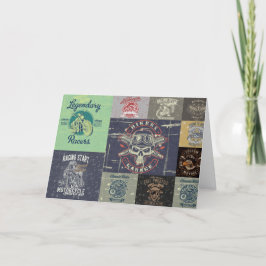 Motorfiets Grunge stijl Wenskaart Bedankkaart