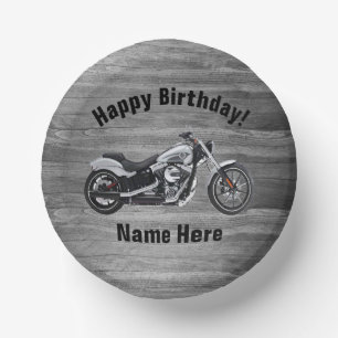 Motorfiets Happy Birthday Custom Name Cool Papieren Kommen