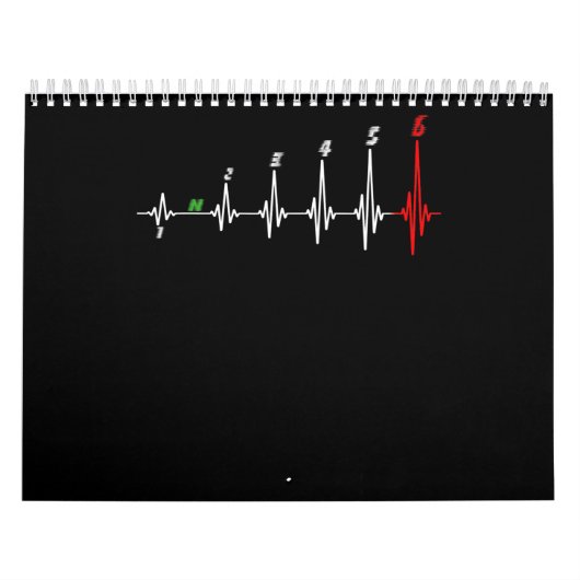Motorfiets Heartbeat Speed Fiets Motorcross Kalender (Hoes)