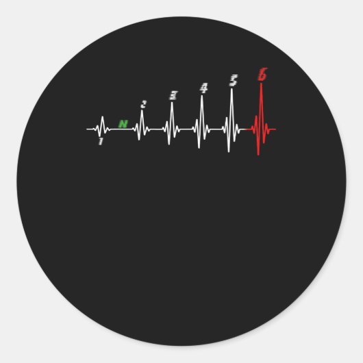 Motorfiets Heartbeat Speed Fiets Motorcross Ronde Sticker (Voorkant)