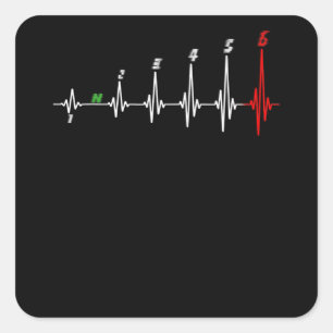 Motorfiets Heartbeat Speed Fiets Motorcross Vierkante Sticker