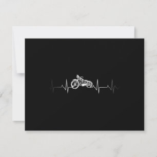 Motorfiets Heartbeat T-Shirt - Ik hou van mijn mot Bedankkaart