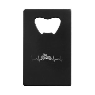 Motorfiets Heartbeat T-Shirt - Ik hou van mijn mot Creditkaart Flessenopener