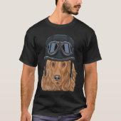  motorfiets Helmet Cocker Spaniel T-shirt (Voorkant)