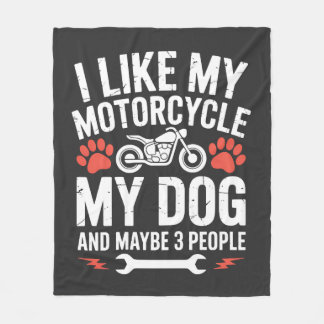 Motorfiets Hond Sarcastische Citaat Hond Humor Fleece Deken