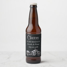 Motorfiets Huwelijk Cheers Bier Label Bier Etiket