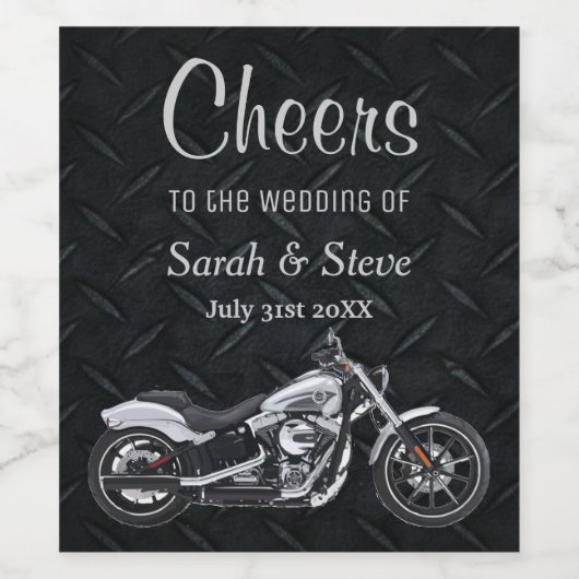 Motorfiets Huwelijk Cheers Wijn Label Wijn Etiket (Enkel label)