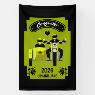 Motorfiets Huwelijkscadeaus voor koppel Spandoek