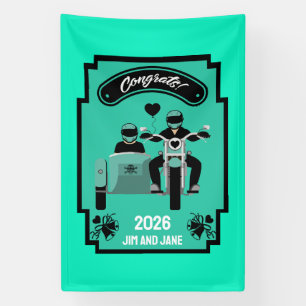 Motorfiets Huwelijkscadeaus voor koppel Spandoek