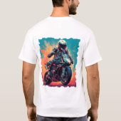 Motorfiets in actie t-shirt (Achterkant)