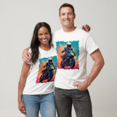 Motorfiets in actie t-shirt (Unisex)