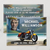 Motorfiets In de buurt van de waterviering van het Kaart (Voorkant / Achterkant)