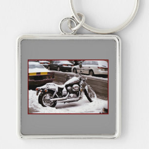 'Motorfiets in de Winter' Sleutelhanger