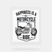 Motorfiets in Desert Cactus Westerne Set (3) Acryl Bord (Voorkant)