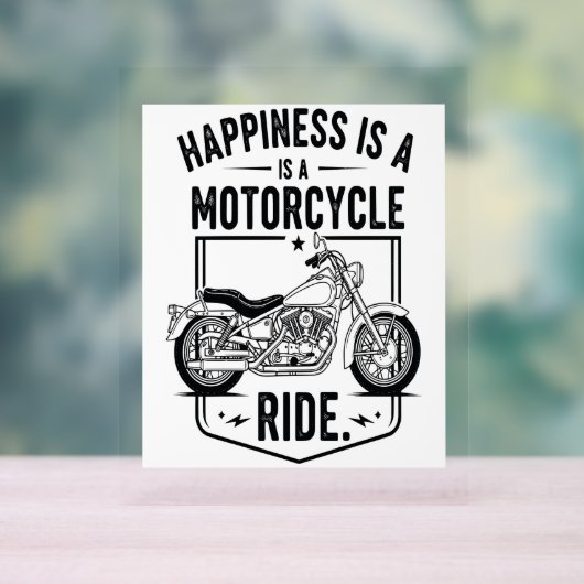 Motorfiets in Desert Cactus Westerne Set (3) Acryl Bord (Neutraal)