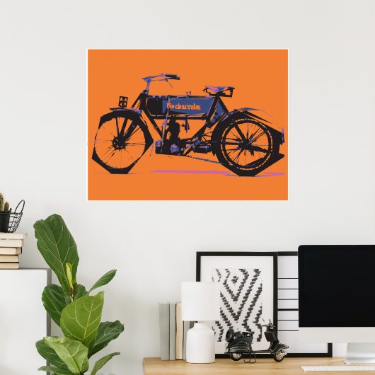 Motorfiets in transito poster (Thuiskantoor)